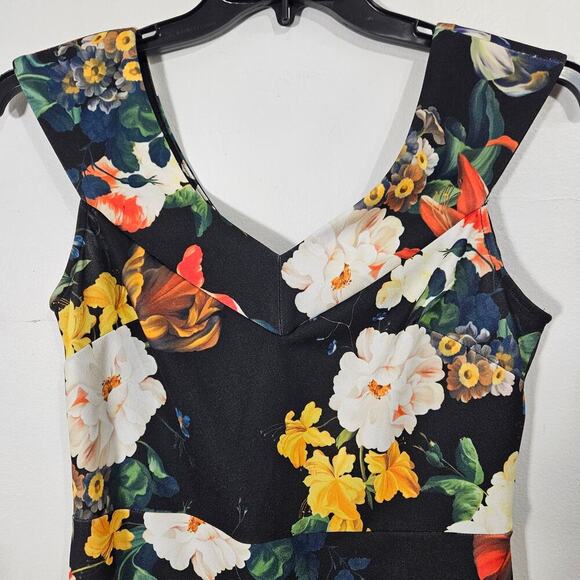 New York & Company Floral Knee-Length Bodycon Sleeveless Dress Size Small - Picture 4 of 10